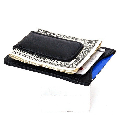 Mens Leather Money Clip Slim Front Pocket Wallet ID Credit